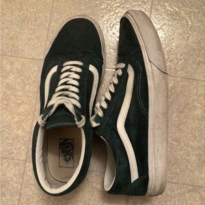 Vans Men's Green and White Sneakers